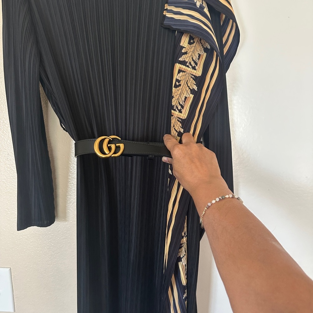 Black Dress with Gold Belt